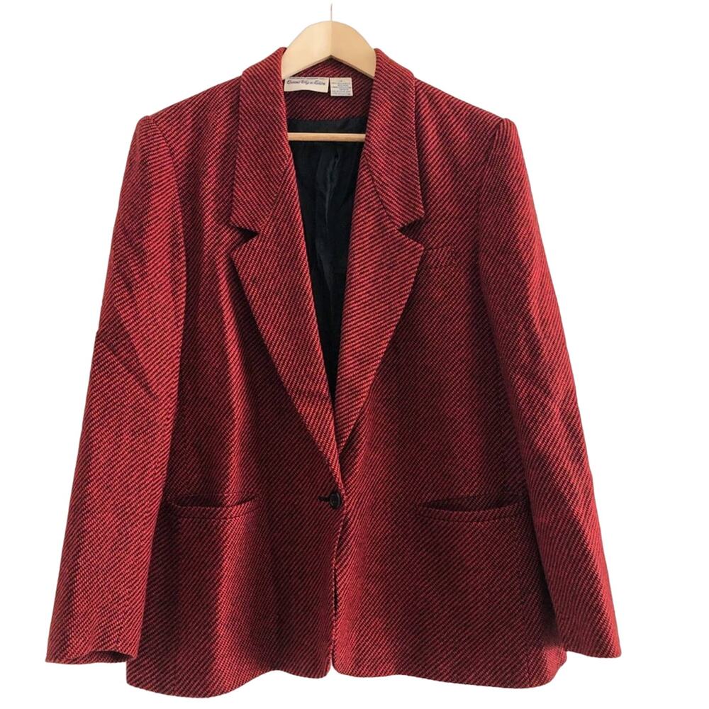 80s Red Blazer with Shoulder Pads